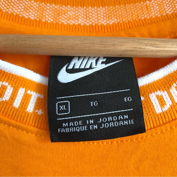 Nike Tee ‘Just Do It’ Knit Collar Short Sleeve Crewneck Orange Men’s Size XL - Picture 5 of 5